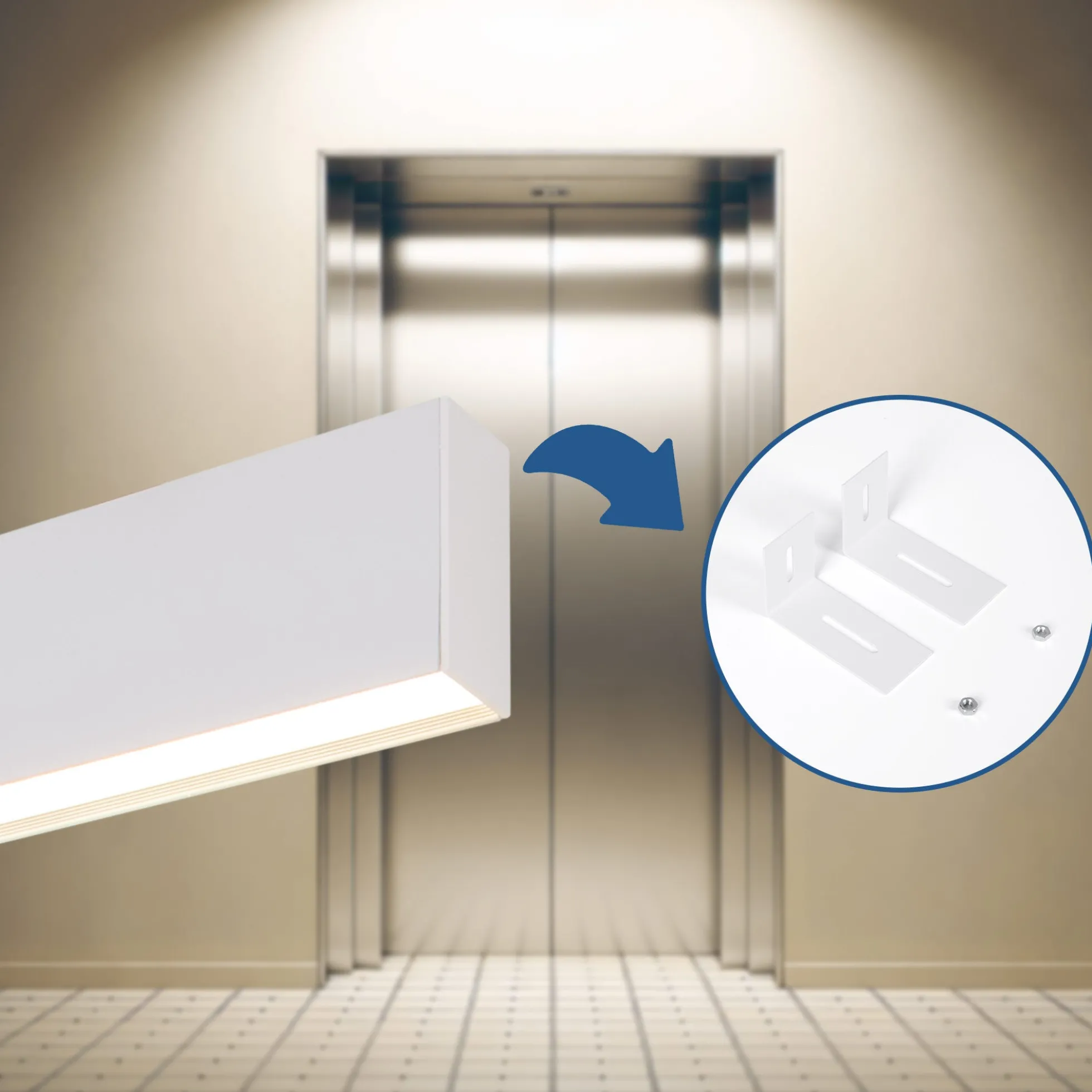 Accesorio para montaje en pared de luminaria lineal B9070