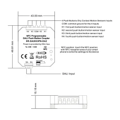 Acoplador DALI-2 - NFC programable - 4 pulsadores