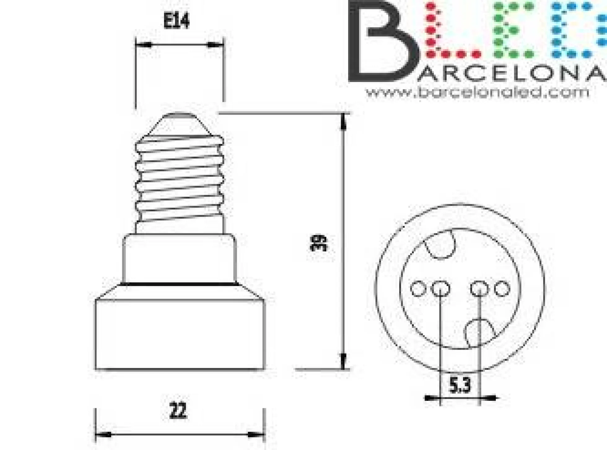 Adaptador de rosca E14 a MR16