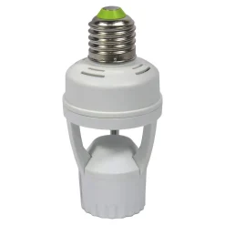 Adaptador para bombilla LED E27 con sensor de movimiento PIR 360º IP20