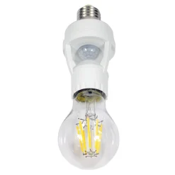 Adaptador para bombilla LED E27 con sensor de movimiento PIR 360º IP20