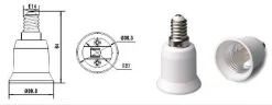 Adaptador rosca E14 a rosca E27