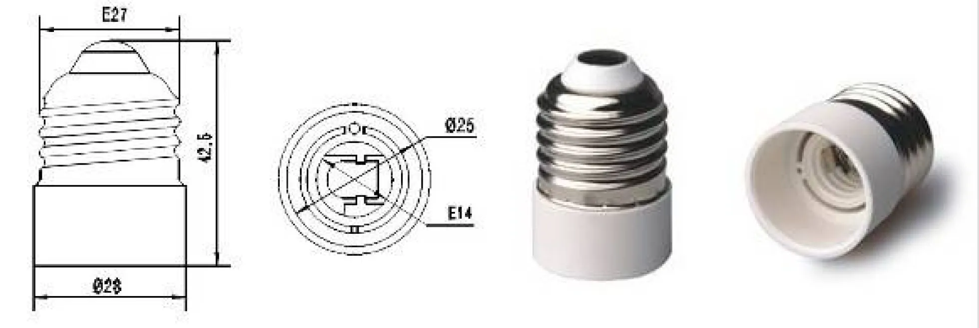 Adaptador rosca E27 a rosca E14