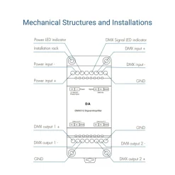 Amplificador de señal / Repetidor DMX - 12-36VDC - 2 canales