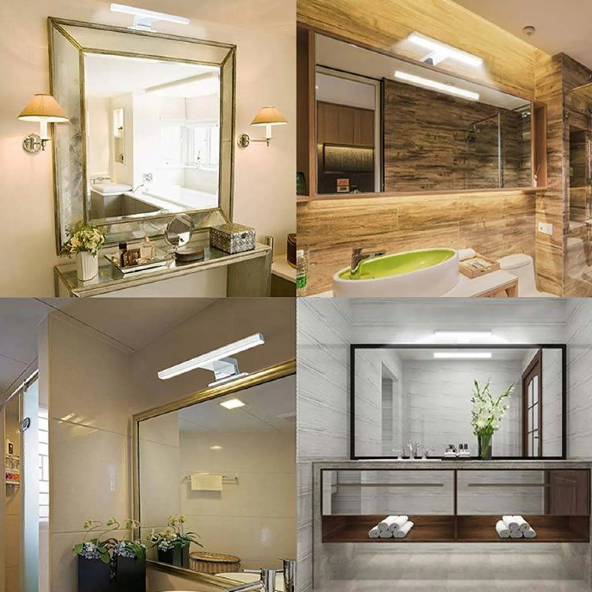 Aplique de baño para espejo 5W - Fijación espejo y mueble - 30cm