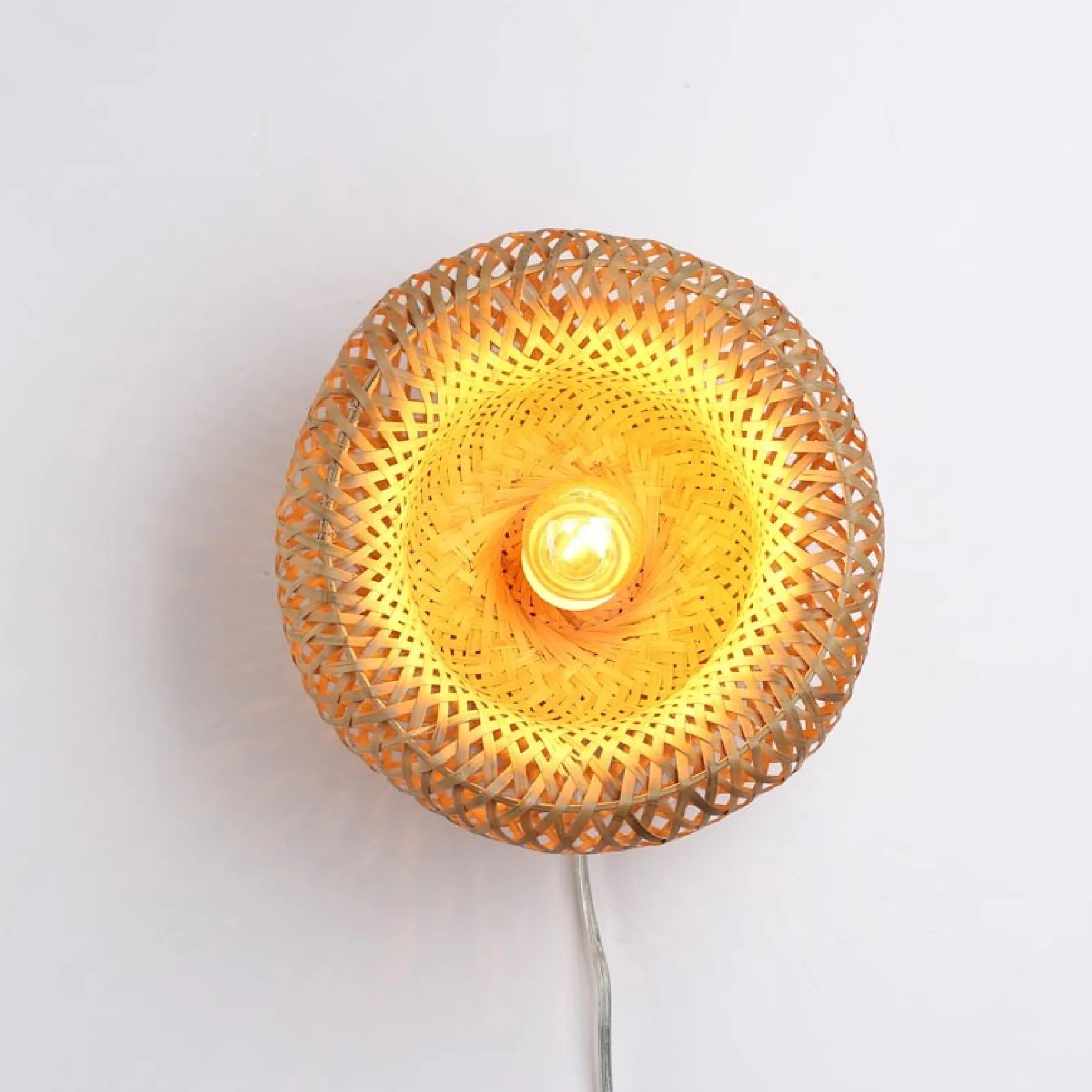 Aplique de mimbre con enchufe "Round"