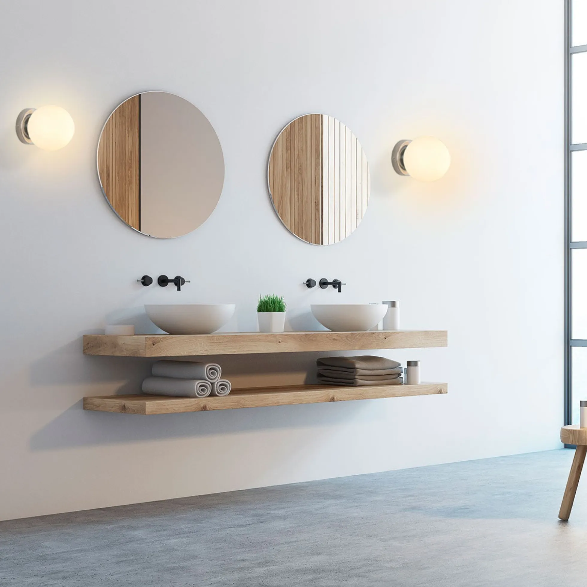 Aplique de pared bola cristal "AVA" - E27 - IP44