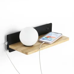 Aplique de pared bola cristal con puerto USB 