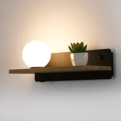 Aplique de pared bola cristal con puerto USB 
