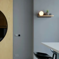Aplique de pared bola cristal con puerto USB 