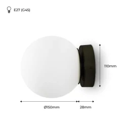 Aplique de pared bola cristal