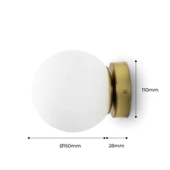 Aplique de pared bola cristal