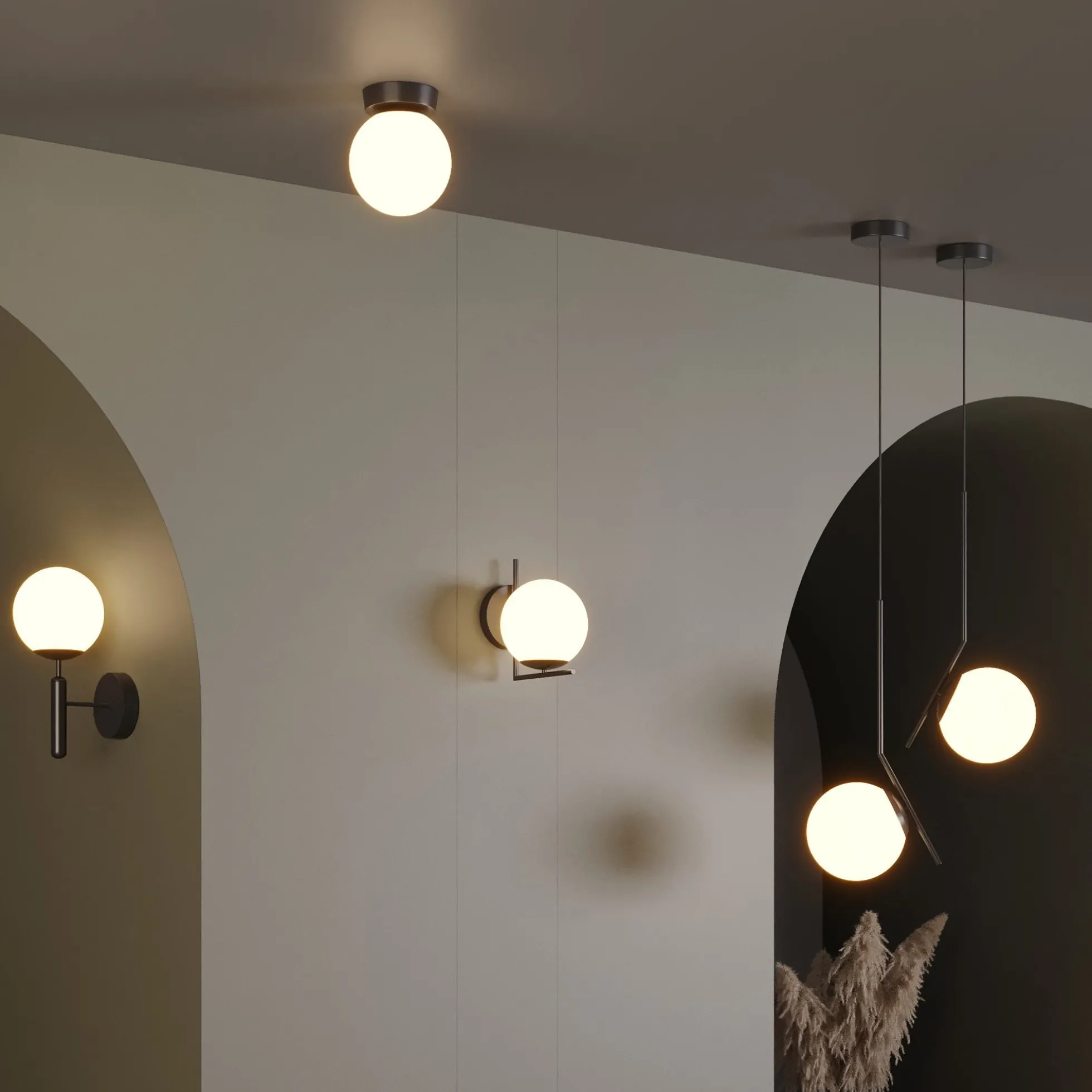 Aplique de pared bola cristal "Rober"