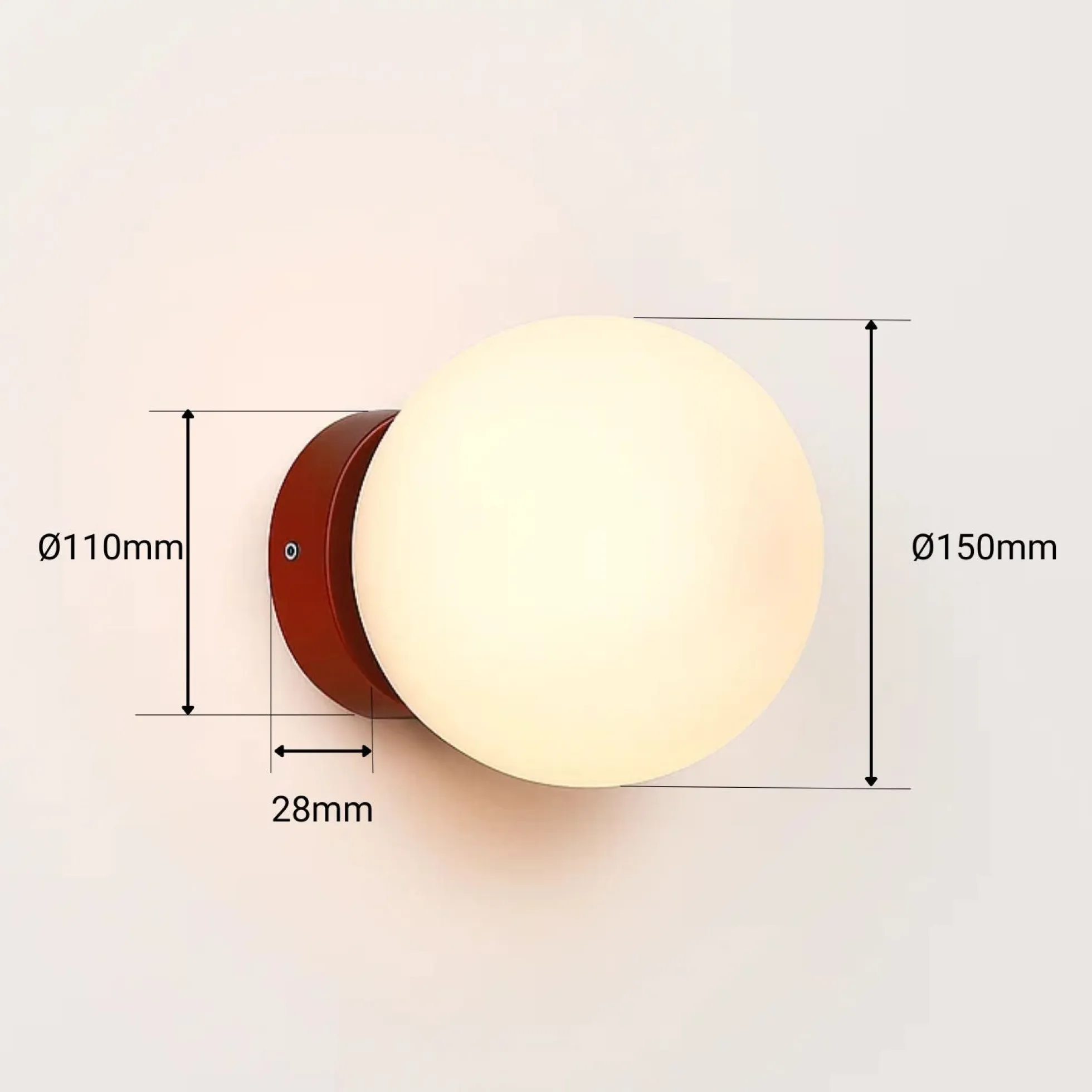 Aplique de pared bola cristal "Rober"