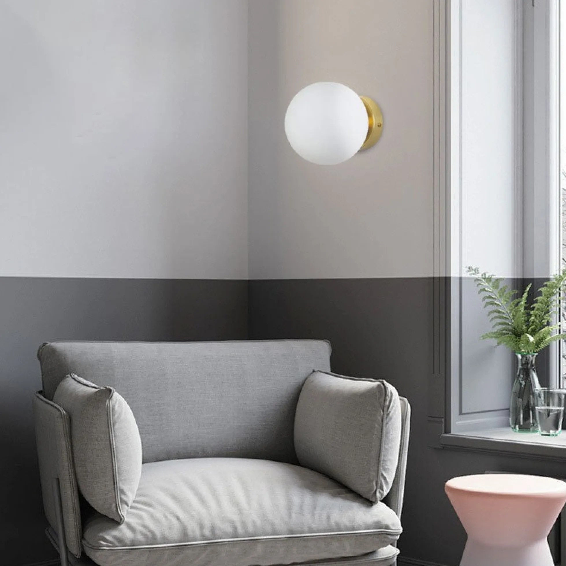 Aplique de pared bola cristal "Rober"
