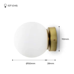 Aplique de pared bola cristal