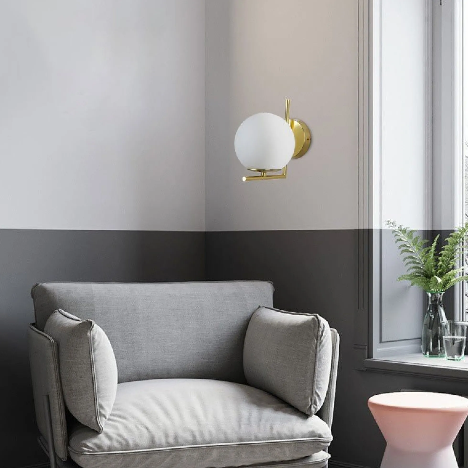 Aplique de pared bola cristal "Margaret"