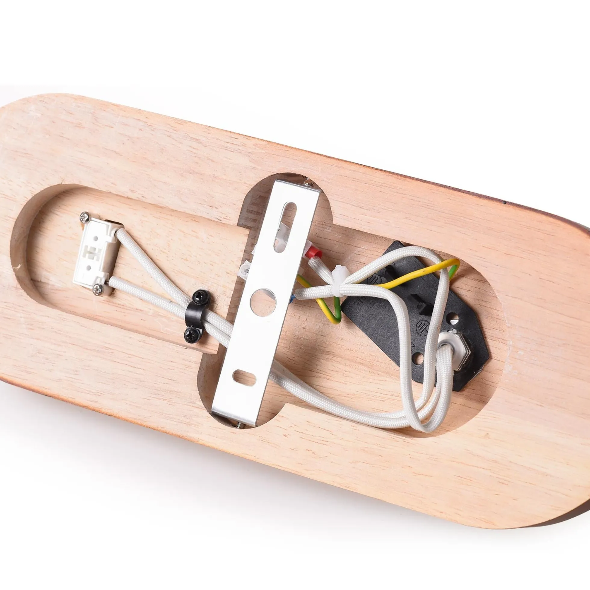 Aplique de pared bola cristal "SOMA" con interruptor - E27 - Madera