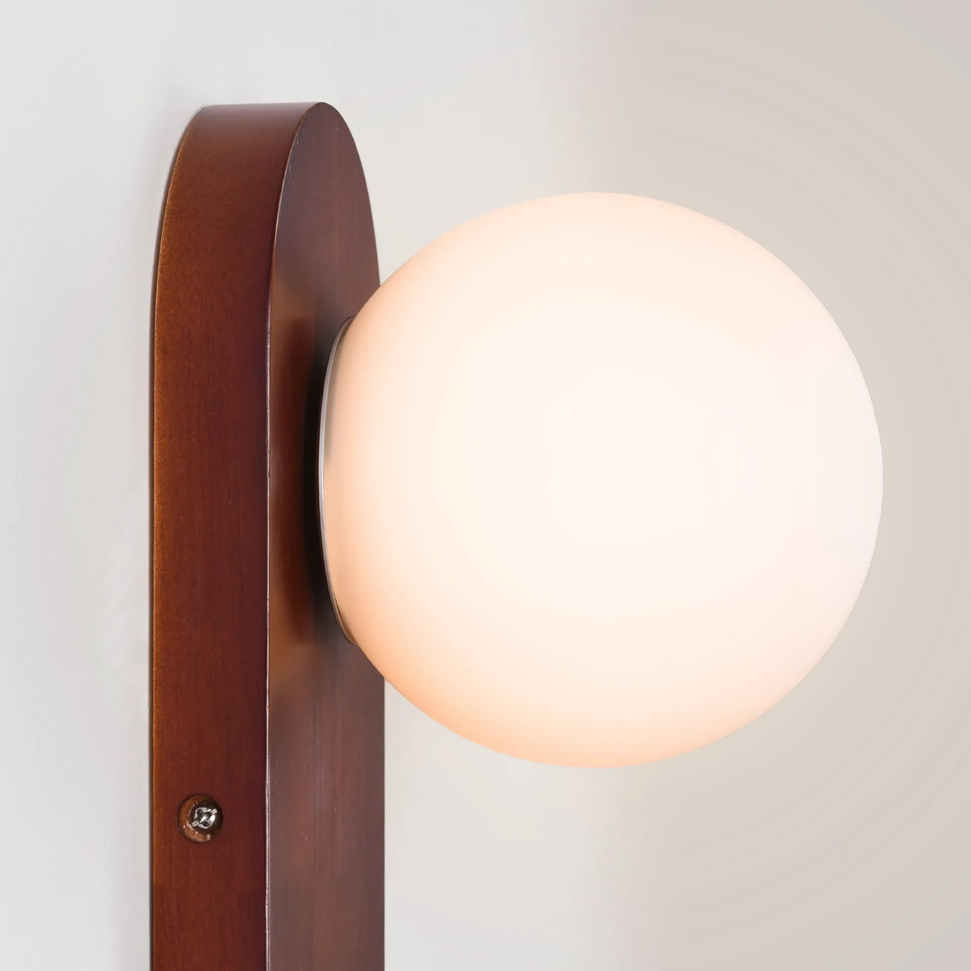 Aplique de pared bola cristal "SOMA" con interruptor - E27 - Madera