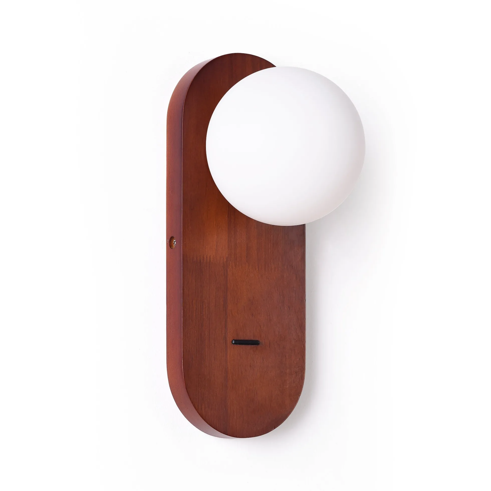 Aplique de pared bola cristal "SOMA" con interruptor - E27 - Madera