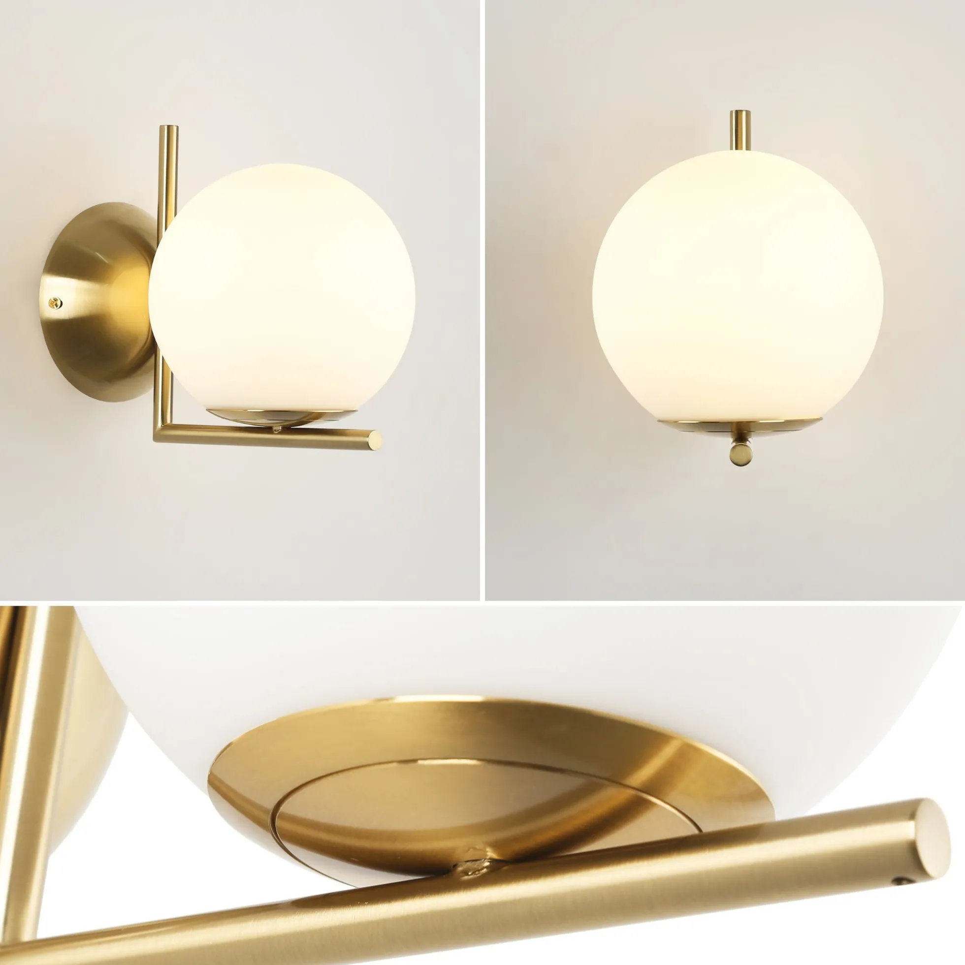 Aplique de pared bola cristal "ATOM" - E27 - Ø 15cm