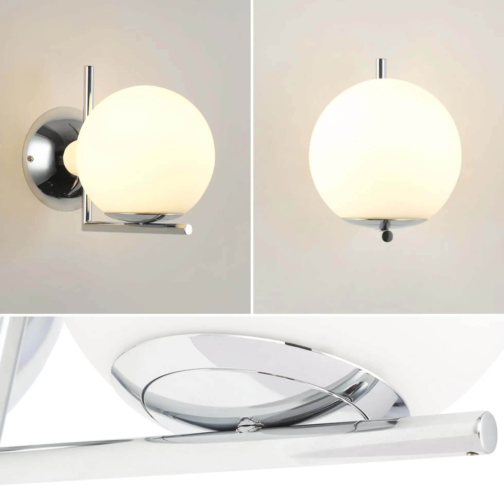 Aplique de pared bola cristal "ATOM" - E27 - Ø 15cm