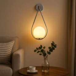Aplique de pared bola cristal