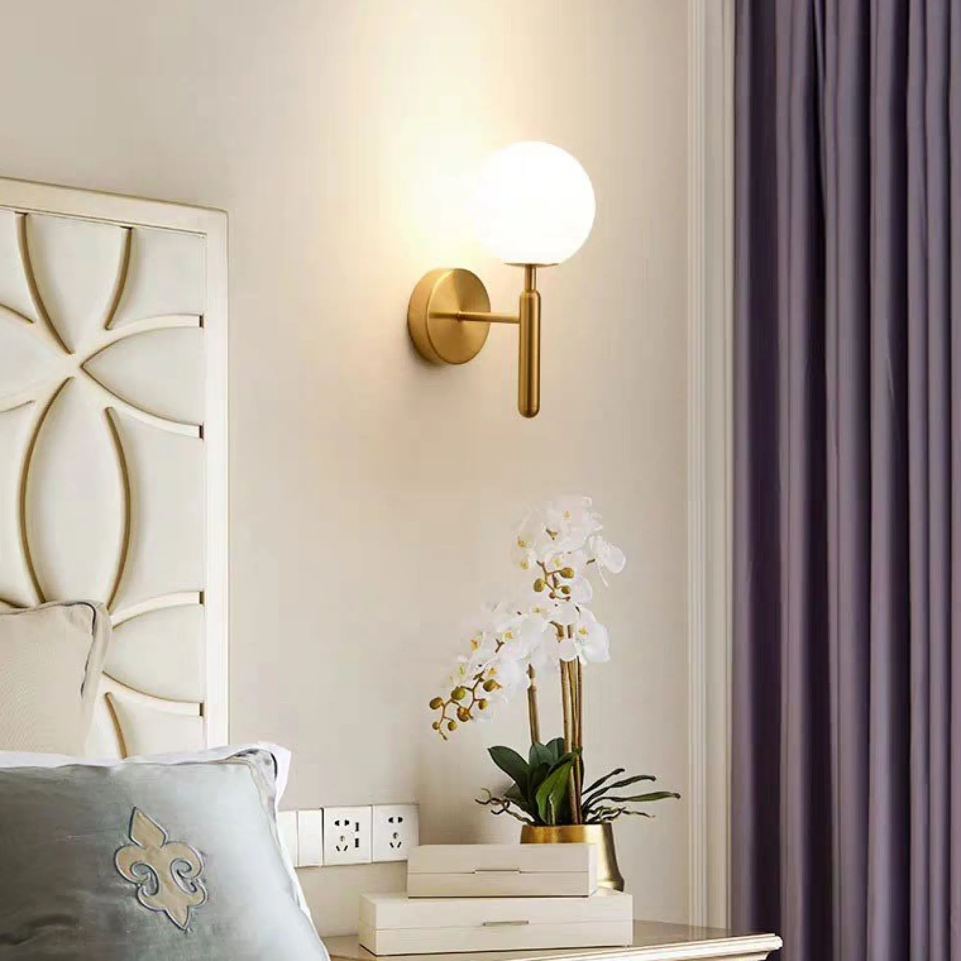 Aplique de pared bola cristal "Elsa" - E14