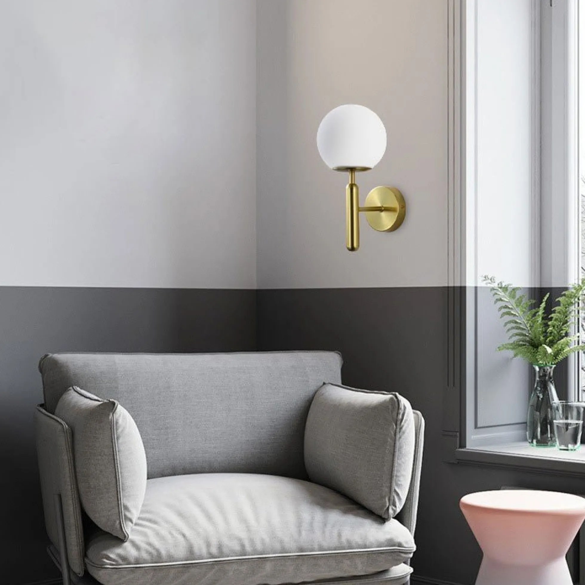 Aplique de pared bola cristal "Elsa" - E14