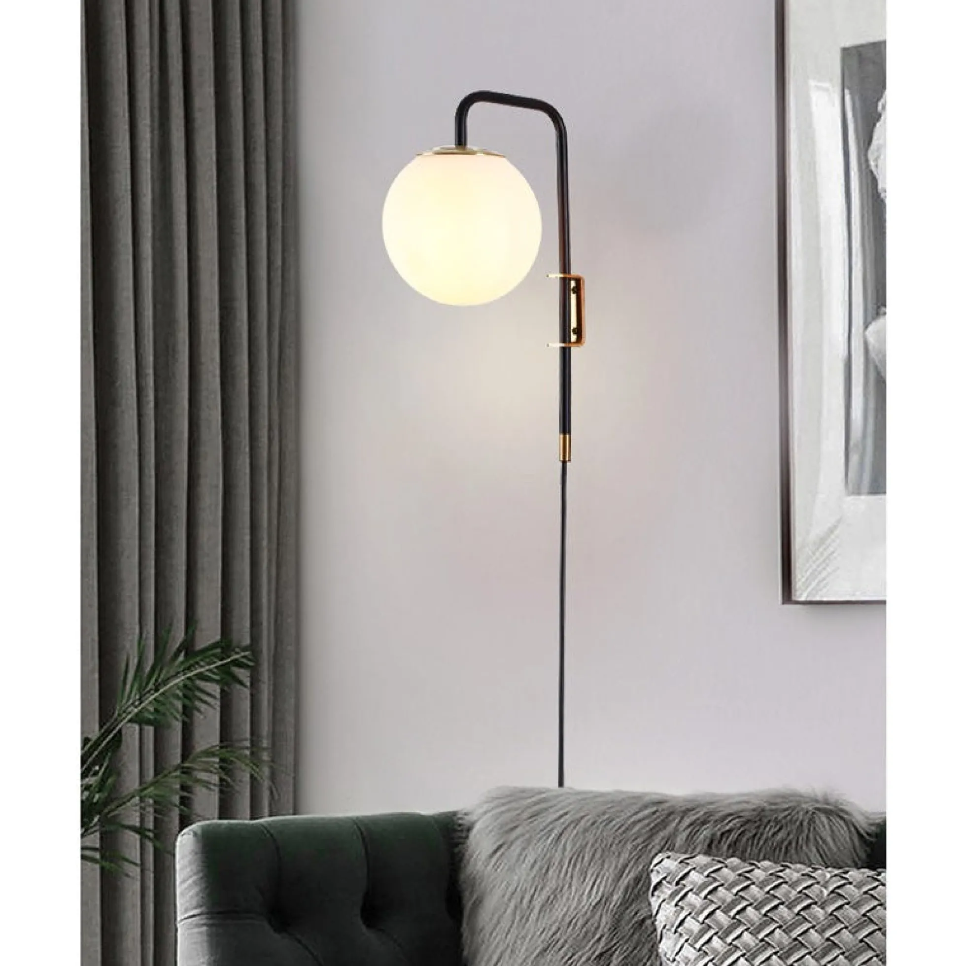 Aplique de pared bola cristal con cable y enchufe "Bilsen" - E27