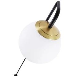 Aplique de pared bola cristal con cable y enchufe