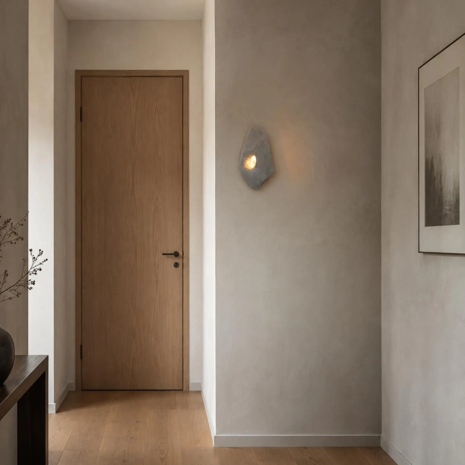 Aplique de pared cemento "GEODE" - Diseño orgánico - 1xG9