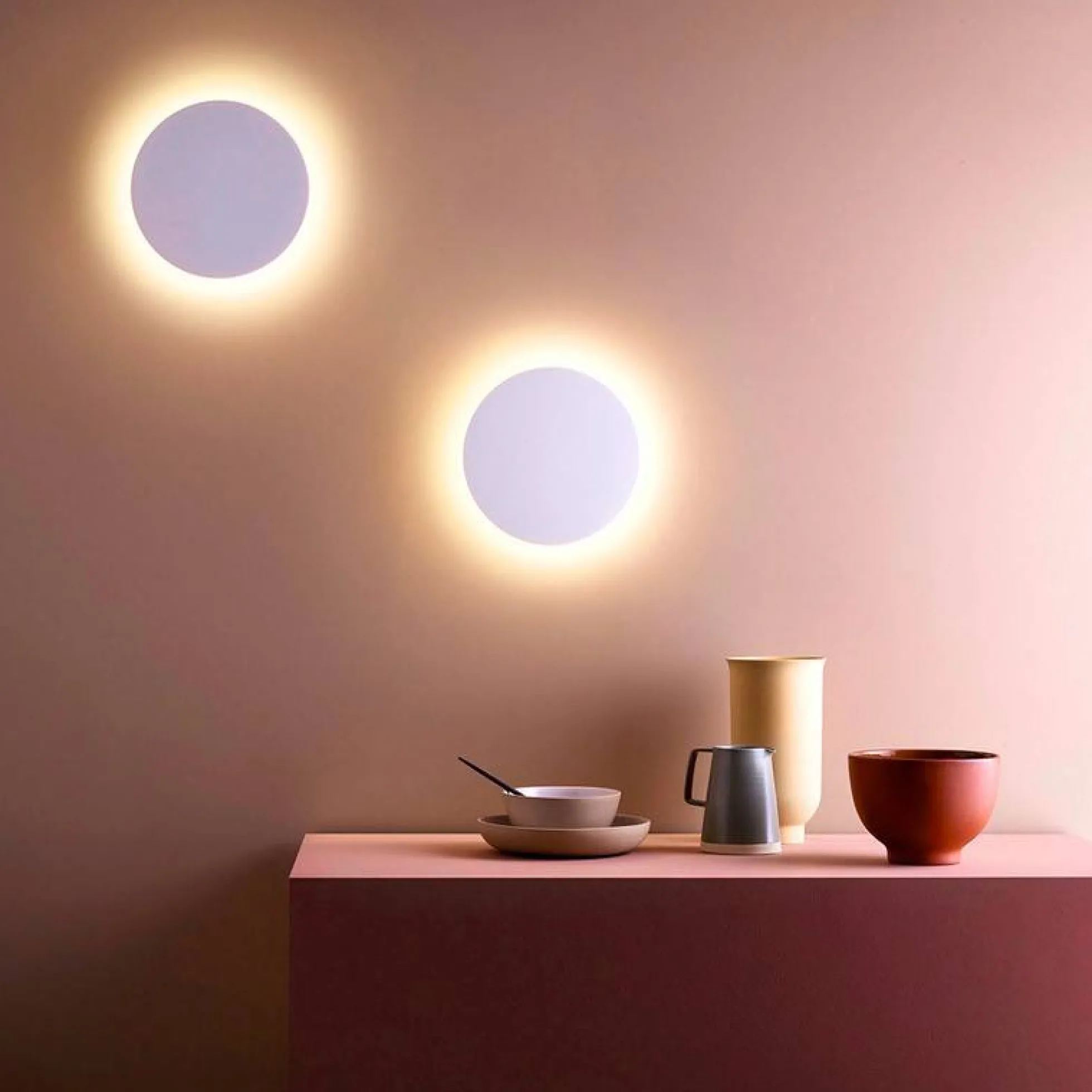 Aplique de pared circular "Eclipse" 12W - Chip Samsung - Luz cálida - IP44 - Ø 25cm
