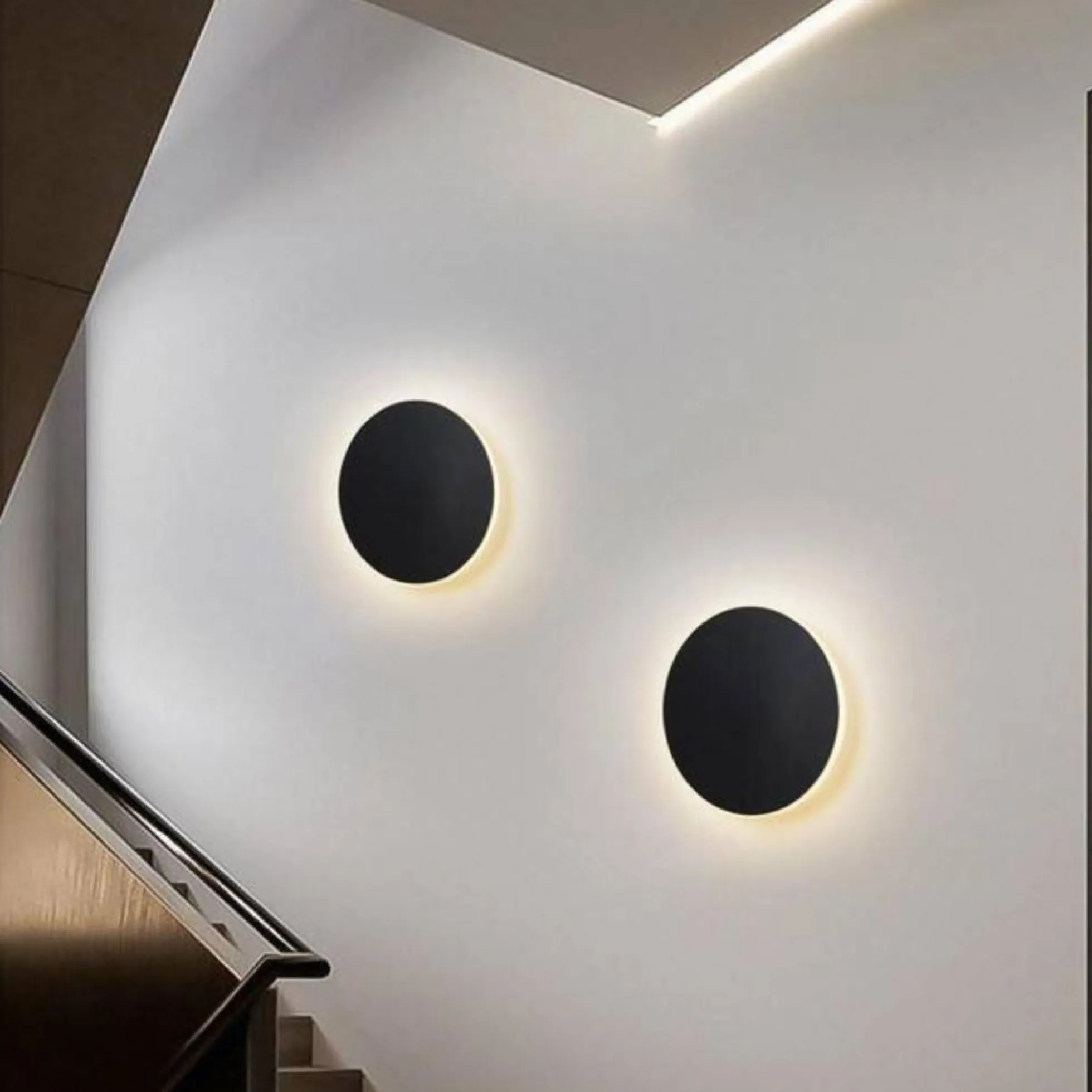 Aplique de pared circular "Eclipse" 12W - Chip Samsung - Luz cálida - IP44 - Ø 25cm