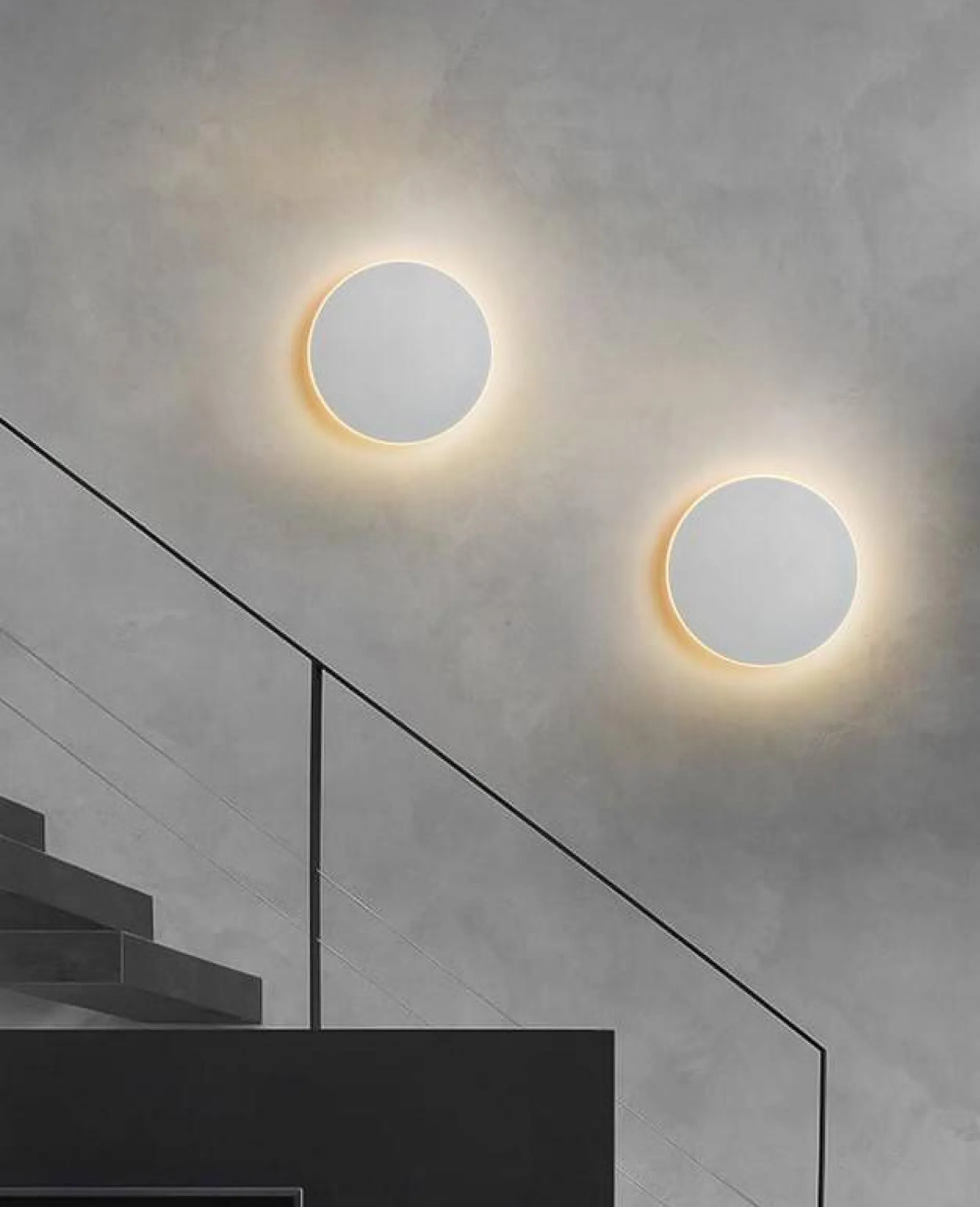 Aplique de pared circular "Eclipse" 12W - Chip Samsung - Luz cálida - IP44 - Ø 25cm