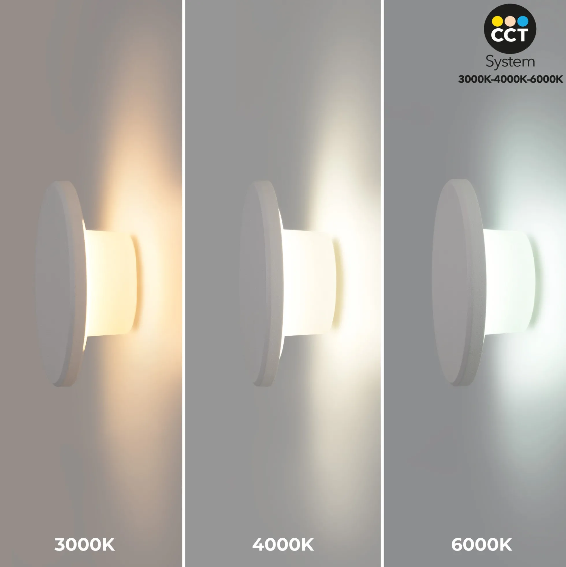 Aplique de pared circular "Eclipse" 9W - CCT - IP65