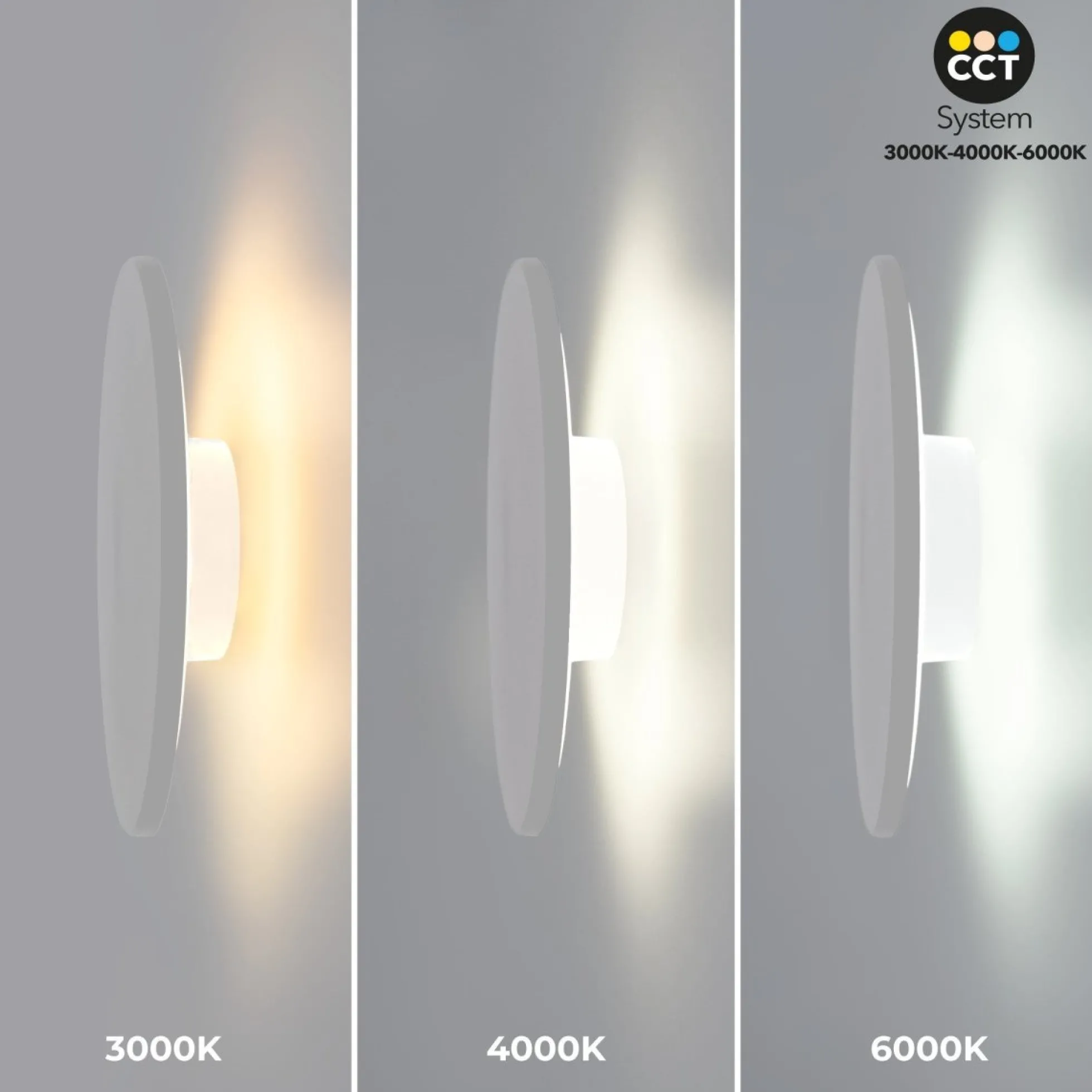 Aplique de pared circular "Eclipse" 18W - CCT - IP65