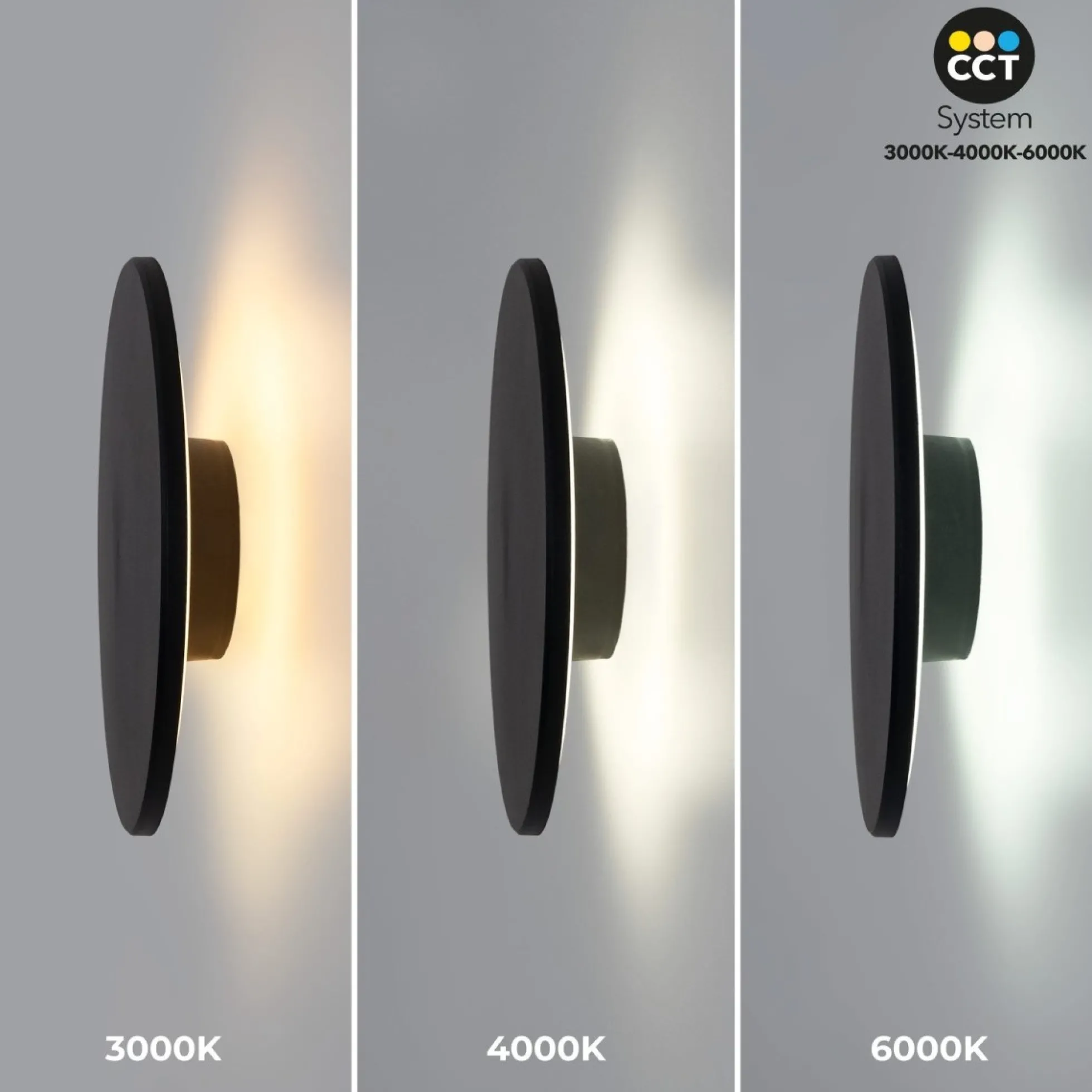 Aplique de pared circular "Eclipse" 18W - CCT - IP65