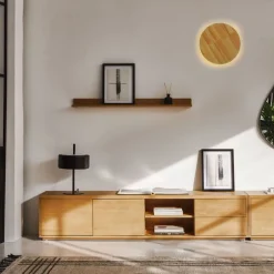 Aplique de pared circular en madera "Lune" - 12W - Ø 20cm