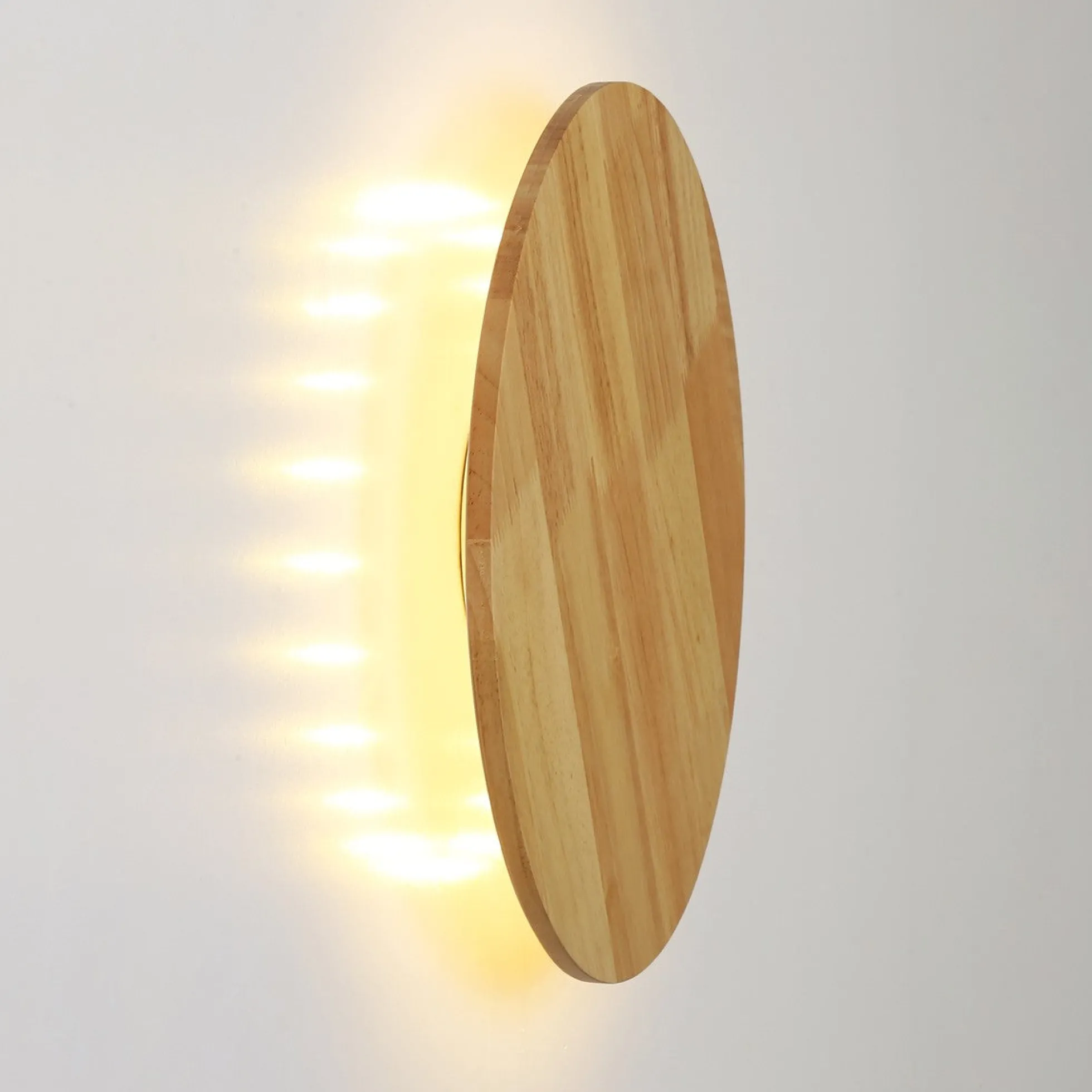 Aplique de pared circular en madera "Lune" - 12W - Ø 20cm