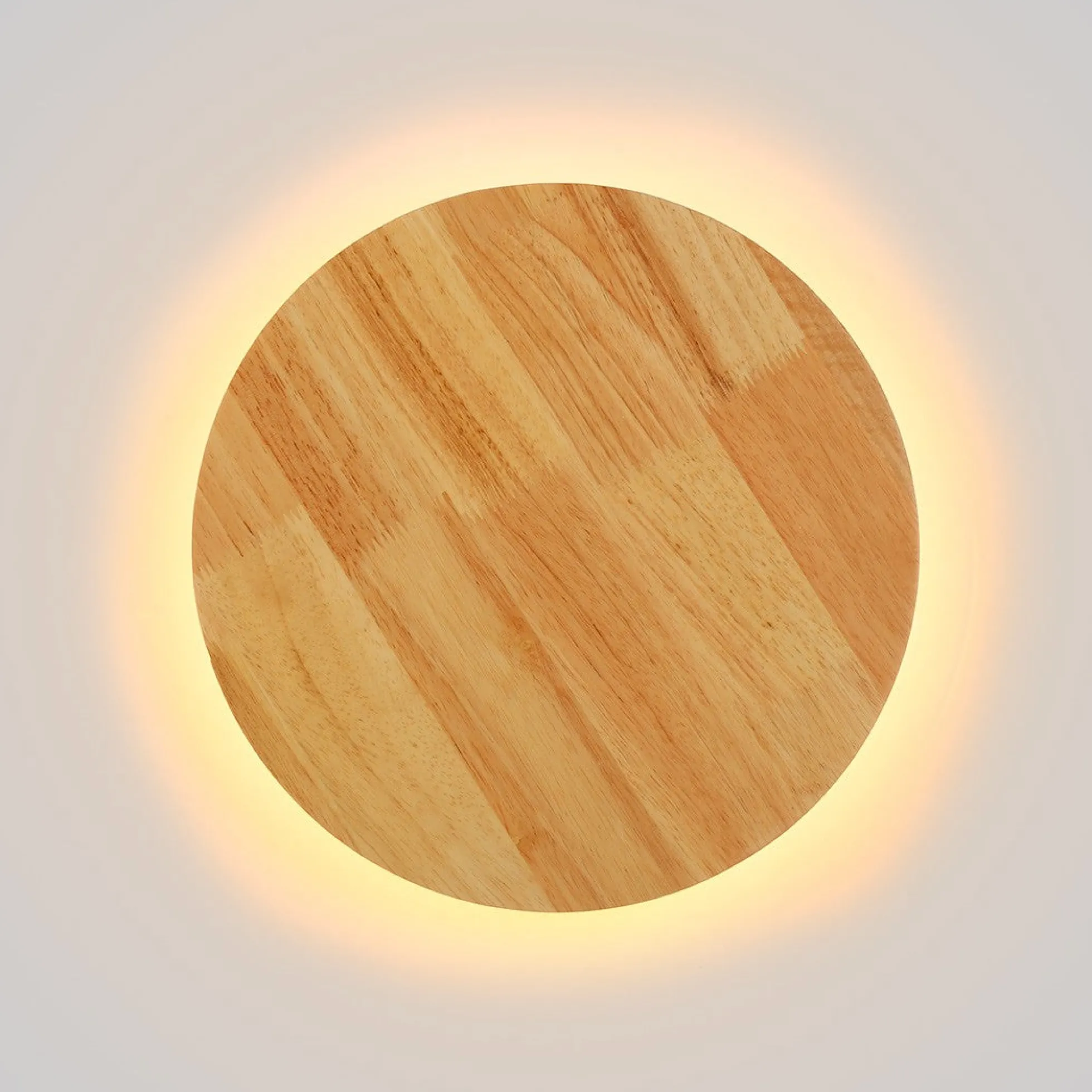 Aplique de pared circular en madera "Lune" - 12W - Ø 20cm