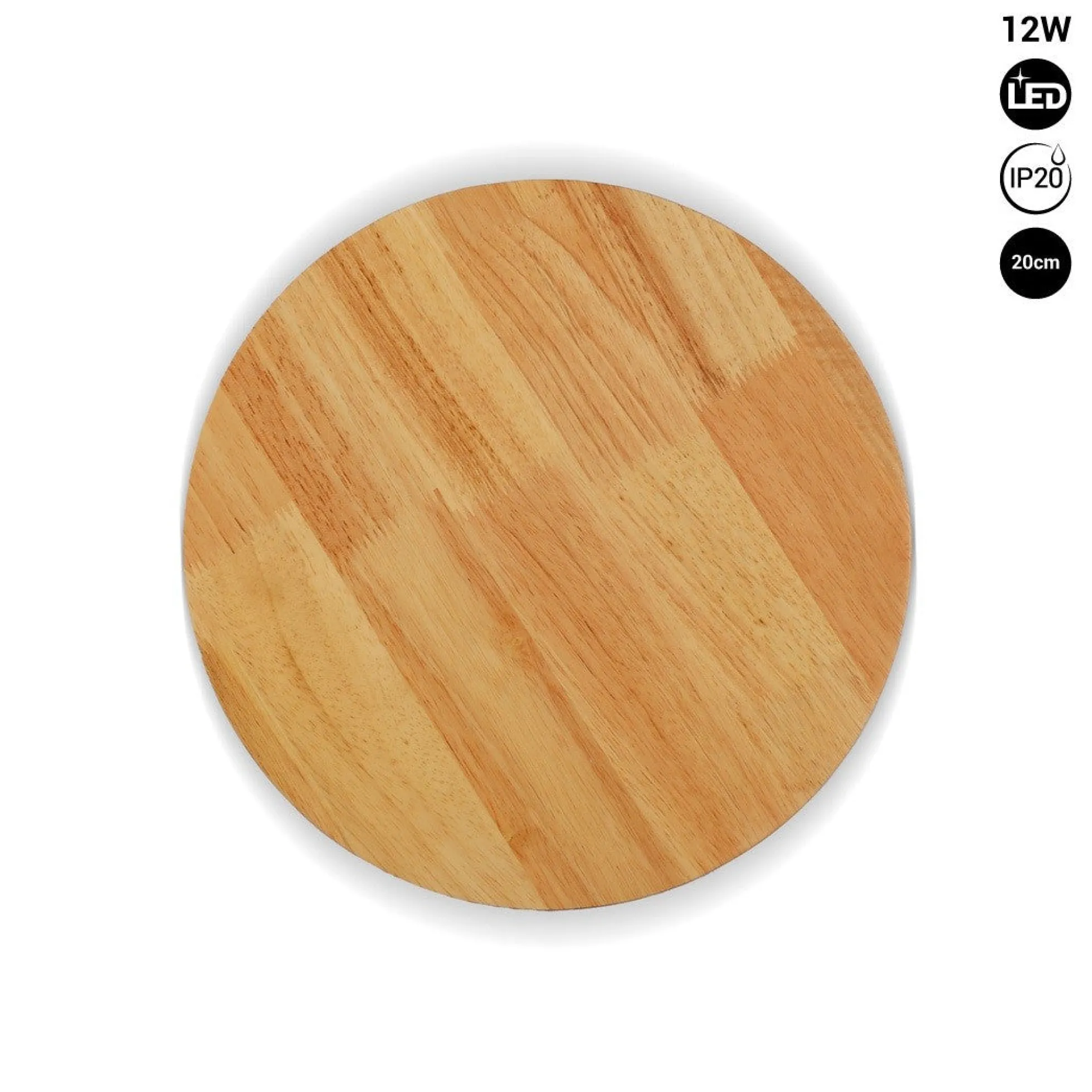Aplique de pared circular en madera "Lune" - 12W - Ø 20cm