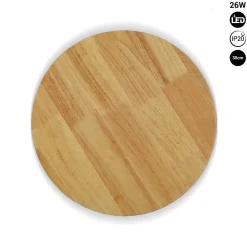 Aplique de pared circular en madera