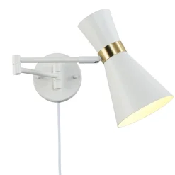 Aplique de pared con brazo articulado y enchufe