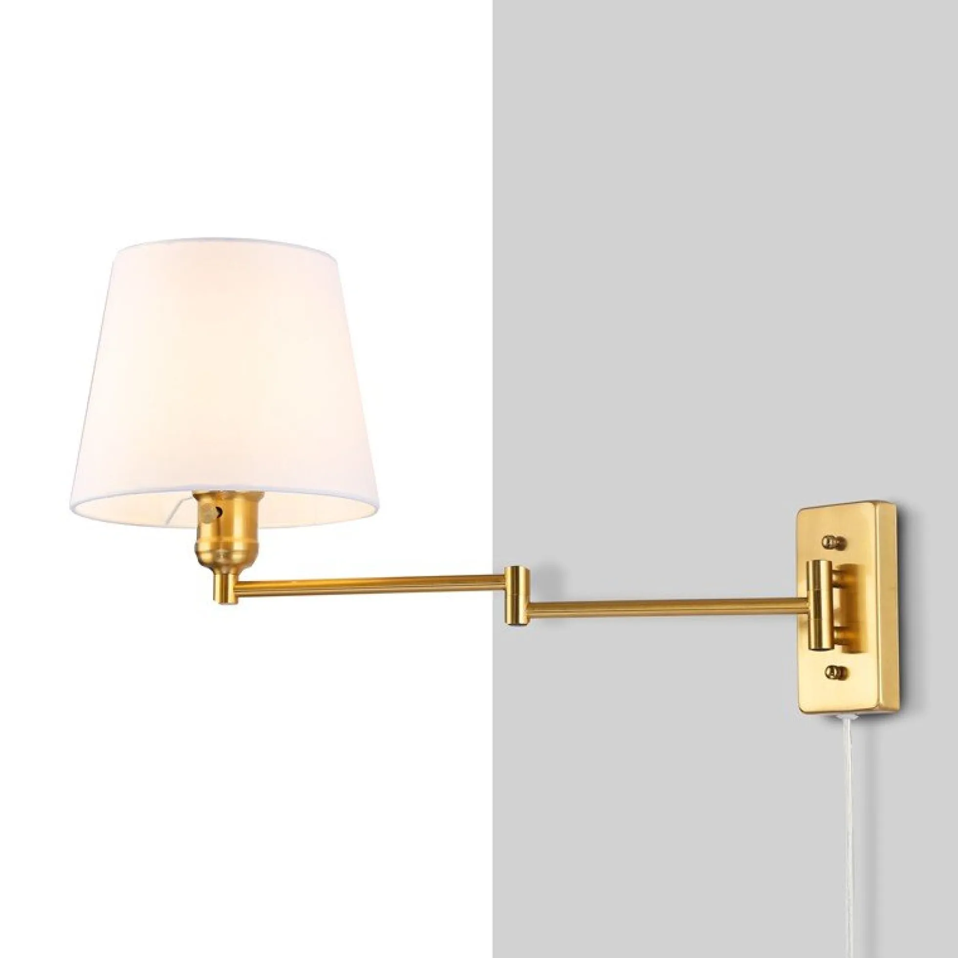 Aplique de pared con brazo articulado y enchufe "Clark" - E27