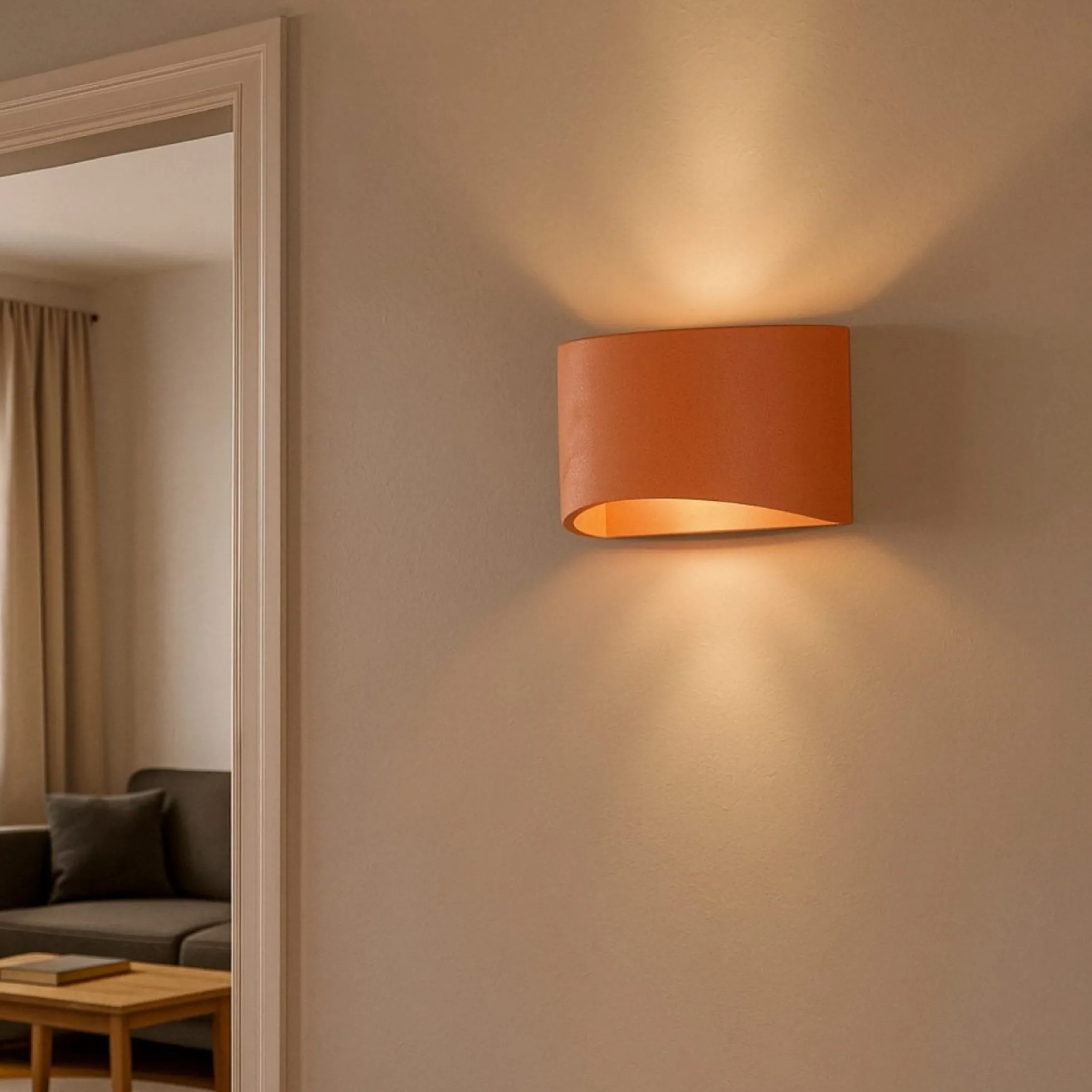Aplique de pared concreto "Raquel" - Up & down - 1 x G9