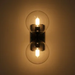 Aplique de pared con doble esfera de cristal 