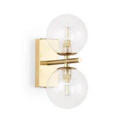 Aplique de pared con doble esfera de cristal 
