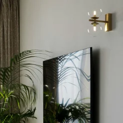 Aplique de pared con doble esfera de cristal 