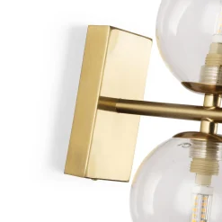 Aplique de pared con doble esfera de cristal 